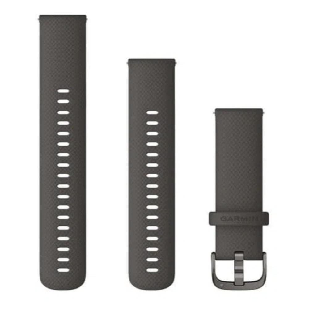 Garmin Quick Release Bands (18mm), suitable for selected Forerunner-,Venu- and vívoactive smartwatch series, Original accessory, Silicone, Graphite with Slate Hardware