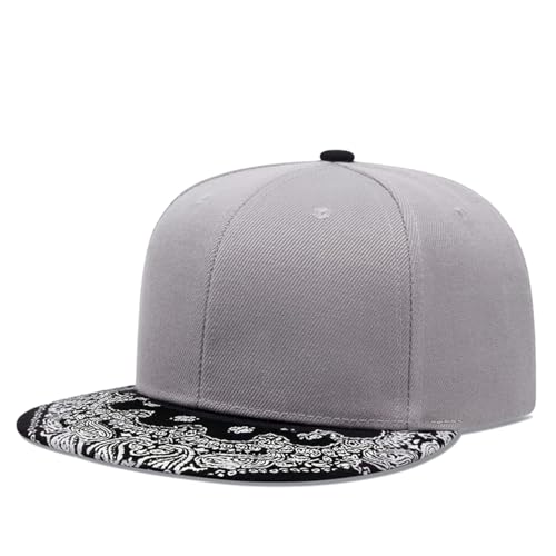 Image of Trucker Hat Fashion Mens Women Snapback Hats - Flat Bill Brim Hat Adjustable Baseball Cap