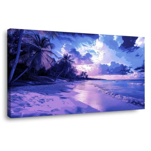 Tableau de décoration murale WIKEO violet 30x60cm encadré