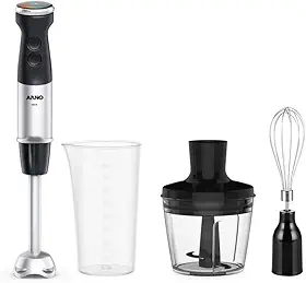 Mixer Misturador Arno Quick Chef+ MX41, 500W, Inox e Preto, 20 Velocidades, Painel Digital, Modo Silencioso e 3 Acessórios, 220V