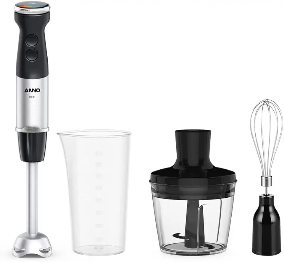 Mixer Misturador Arno Quick Chef+ MX41, 500W, Inox e Preto, 20 Velocidades, Painel Digital, Modo Silencioso e 3 Acessórios, 220V