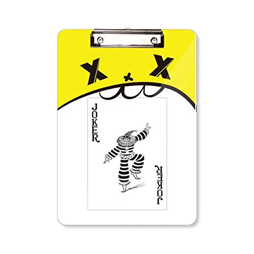Porte-bloc Joker A4 à motif de carte avec pince robuste et support rigide
