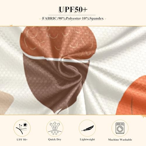 Acorn Autumn Leaves Beige Boy's Rash Guard Swim Shirt Long Sleeve Sun Shirt for Running Swiming Pool UPF50+4