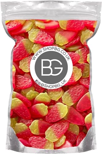 Image of BG Pick & Mix Sweets Candy Pick n Mix Choose Your Sweetie Pouch 800g (- Giant Strawberries)