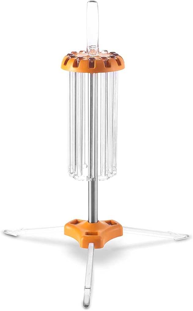 PASTALINDA Pasta Drying Rack, Pasta Dryer, 12 Polycarbonate 20 cm Long arms, Stainless Steel. 40 cm. Height. - Orange