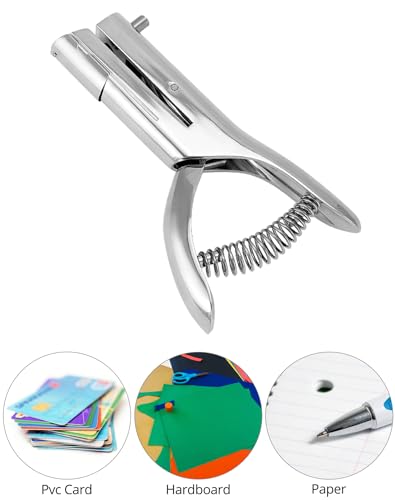 6 mm Silber Einzelloch Metall Lochzange - Hochleistungslocher für Papier, Karten und PVC, mit Stanzkapazität für bis zu 20 Blätter, Zinklegierung