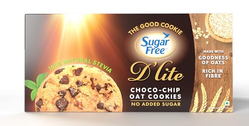 Sugar Free Dlite Choco Chip Cookies | No Added Sugar | Naturally Sweetened with Stevia | 150g