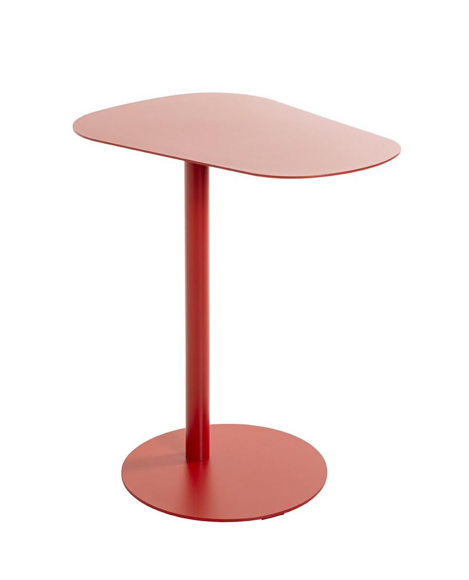 Petite table basse métal HAKU rouge corail pour sublimer votre coin lecture moderne