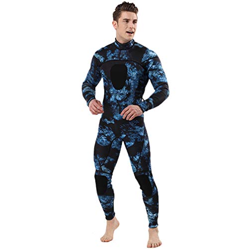 Wenchuang Muta Monopezzo Uomo, Full Muta da 3 mm Camuffare Termico con Cerniera per Snorkeling, Subacquea e Altri Sport in Acqua (Style#3, L)