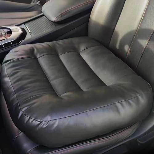 VOOCKI Booster Car Seat Cushion, Thick Leather Car Seat Cushion Pad for Adult to Raise Height, Portable Backless Car Seat Pillow with Handle for Trucks Driving, Suvs, Office Chairs, Wheelchairs