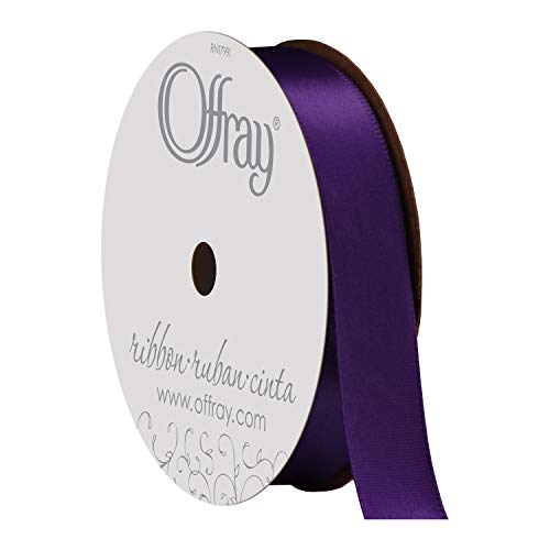 Image of Berwick 493014 5 /8 inch Wide Single Face Satin Ribbon, Regal Purple, 6 Yds