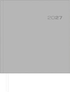 Wochenbuch Sekretär anthrazit 1W/2S 2027: Wochenplaner 20x21 cm mit 1 Woche auf 2 Seiten, Zweimonatsübersicht, Stundeneinteilung 7-20 Uhr & Leseband für Arbeit & Studium