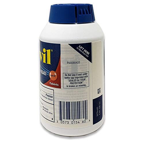 Advil Pain Reliever Fever Reducer 200 Milligram Ibuprofen Coated Tablets New Larger Size, 360 Count #TOP1