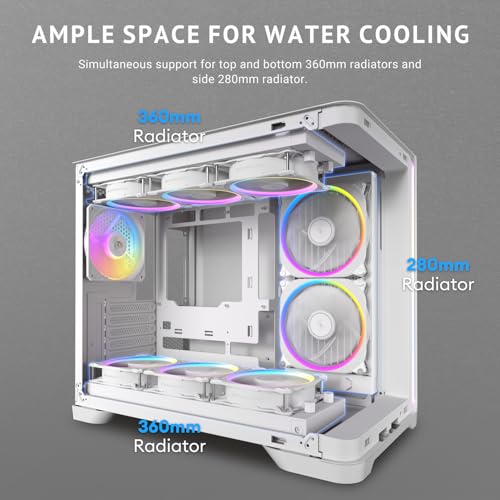 Image of Antec C5 Curve ARGB, Mid-Tower ATX PC Case, Curved Tempered Glass Front & Side Panels, 4 x 120mm ARGB PWM Fans Included, Supports Up to 10 Fans, 360mm Radiator Support, Type-C 3.2 Gen 2