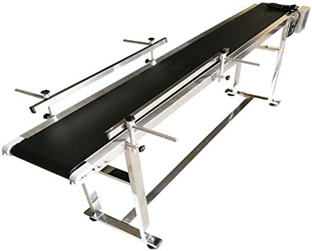 110V 70.8" X 7.8" X 29.5" Electric Packaging Conveyor Black PVC Belt （#230014）