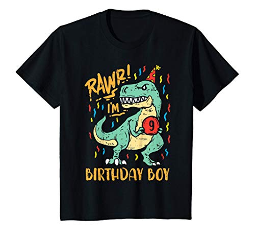 Enfant Rawr 9 Birthday Boy Trex Dinosaur Cute 9th Birthday Gift T-Shirt