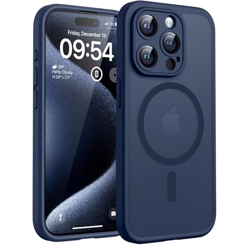 TOCOL fĂĽr iPhone 15 Pro HĂĽlle, Kompatibel mit MagSafe, Matt Hellblau
