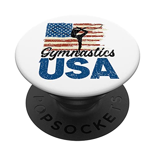 Gimnasia Bandera de Estados Unidos Divertida Gimnasta Gráfico de gimnasia PopSockets PopGrip Intercambiable