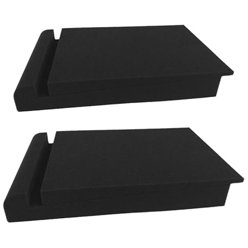 Totority Audio Speaker Anti-Vibration Pads (2 Sets) - High-Density Sound Isolation Foam for Studio Monitors & Bookshelf Speakers, Shockproof Acoustic Sponge Cushions for Desktop, Reduces Vibration