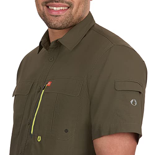The American Outdoorsman Men's Blackfoot River Fishing Shirt, Short Sleeve Performance Sun Protective Fisherman Shirt (Jungle Green, Xxl) #TOP4