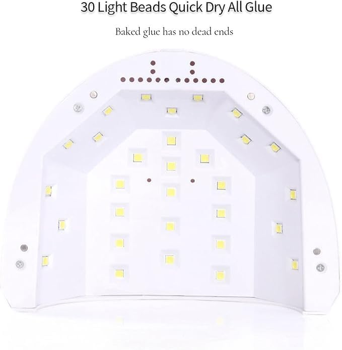 SQUADO Lampada UV LED Per Smalto, 48W, 4 Impostazioni Timer, Sensore Automatico, Con Supporto Per Telefono