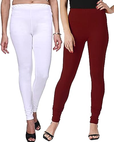 Image of Ultra Soft Cotton Slim fit Solid Color Attractive Casul wear Leggings for Womens - Pack of 2 pcs