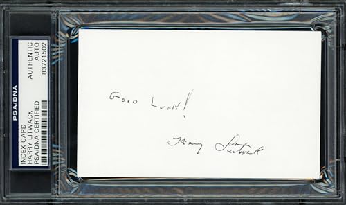 Harry Litwack Autographed 3x5 Index Card Temple University Owls Coach "Good Luck!" PSA/DNA #83721502 - College Cut Signatures
