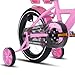 KEANO Zinnia 14 Inch Kids Bike for Girls Ages 3-5 Years, 14 Inch Girls' Bikes with Training Wheels, Streamers, Basket and Doll Seat, Children Bicycles Pink