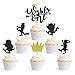 Where The Wild Things are Inspired Cupcake Toppers Wild One Black 1st Cake Toppers Picks for Kids Birthday Party Decorations 36PCS
