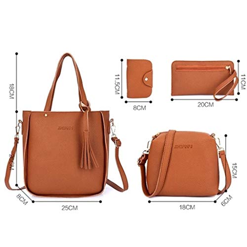 menolana 3-Pack 4-em-1 PU Couro Bolsa Carteira Impermeável Mensageiro para Viagem