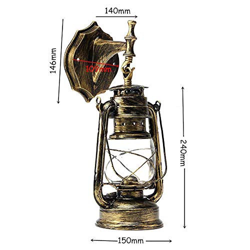 Image of Wall Sconces, Retro Antique Vintage Rustic Lantern Lamp Wall Sconce Light Fixture (Green Bronze - 1 Pcs)