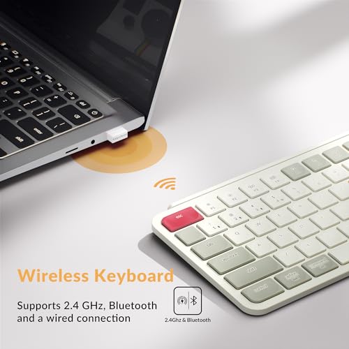 【国内正規品】Keychron B1 Pro ウルトラスリム ワイヤレスキーボード、ZMKカスタマイズ、シザースイッチ、2.4 GHz/Bluetooth 5.2/有線接続、ロングバッテリーライフ、Mac Windows Linux対応 (レトロレッド, USレイアウト)