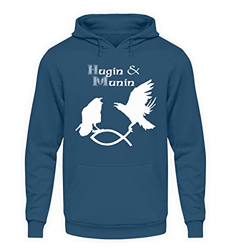 Pull à capuche corbeau Hugin & Munin aux finitions soignées et coupe unisexe premium S