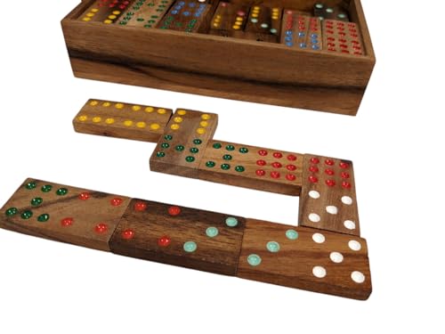 Juego de Dominó Doble 9 de Madera, 56 Piezas miniatura 3