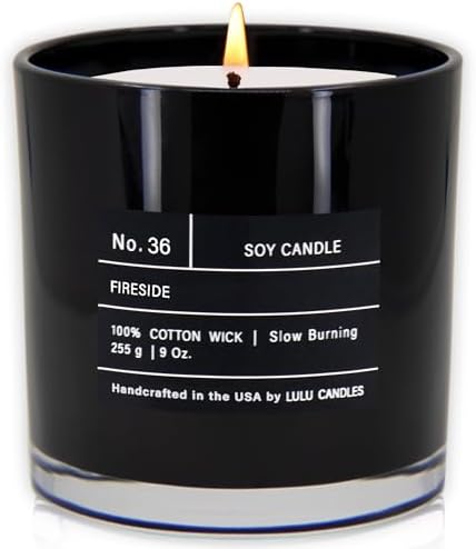 Lulu Candles | Fireside | Smells Like a Bonfire | Luxury Scented Soy Jar Candle | Hand Poured in The USA | Highly Scented Long Lasting (9 Oz.)