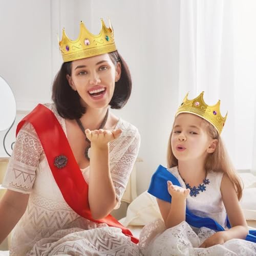 Adorox Gold Royal King Plastic Crown Prince Costume Accessory Adult/K Kid (1)3