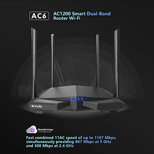 Tenda AC6 427349 AC1200 Dual-Band WLAN-Router, Czarny