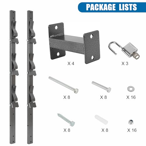 OUTPRIZE Trimmer Rack, 3 Place Heavy Duty Weedeater Rack for Walls, Open and Enclosed Trailers with Locks, Black Steel by OUTPRIZE - Image 4