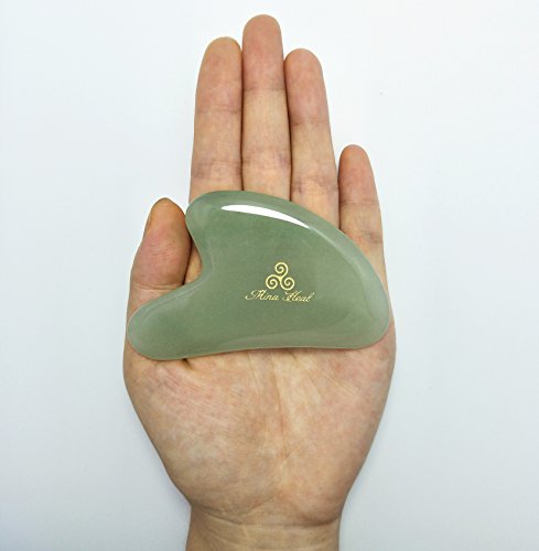 Set Of 2 Gua Sha Facial Massagers Of Jade Stone, Excellent Massage And Skincare Tool #TOP5