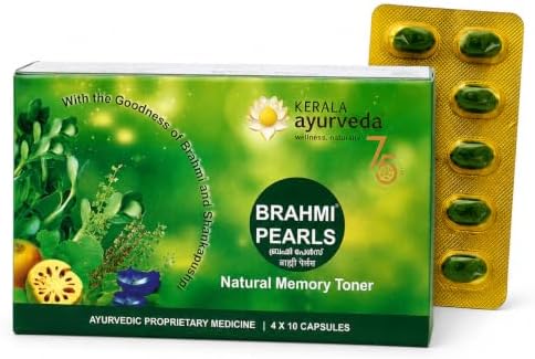 KERALA ayurveda Brahmi Pearls with Ghee & Shankpushpi for Memory 40 Caps