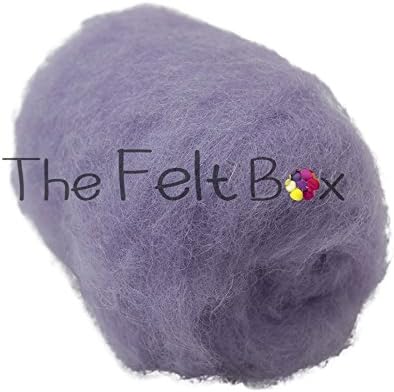 Carded Wool For Felting, Needle Felting Wool, Wool Batt, Craft Wool, Single Shade, 100 grams 3.5 Oz (Hint of Brown (101))