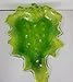 Fused Green Glass Leaf Dish with Water Drops Handmade