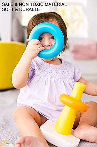 Image of Enorme Kids 9 Pcs Stacking Teddy Plastic Rings, Educational Multicolor Rings Tower Set for Kids