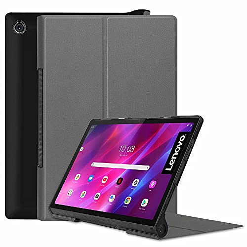 LANHOMEX Lenovo Yoga Tab 11ケース 2021 YT-J706F 11.0インチケース、自動ウェイク/スリープ、フリップスリム軽量ハードシェル保護スマートカバー、マルチアングルスタンド付き (Lenovo Yoga Tab 11 2021 YT-J706F, グレー)