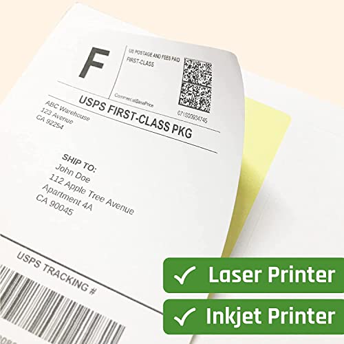 Image of True-Ally Easy Ship Sticky Paper a4 Size Pack of 100 Labels (25 Sheets) Print Order Shipping Address Pre-Cut Labels Invoices Stickers (4 Labels in 1 Sheet)(A4ST4-25 Sheets)