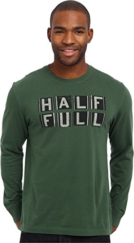 Life is good Men's Crusher Long Sleeve Half Full T-Shirt (Woodsy Green)