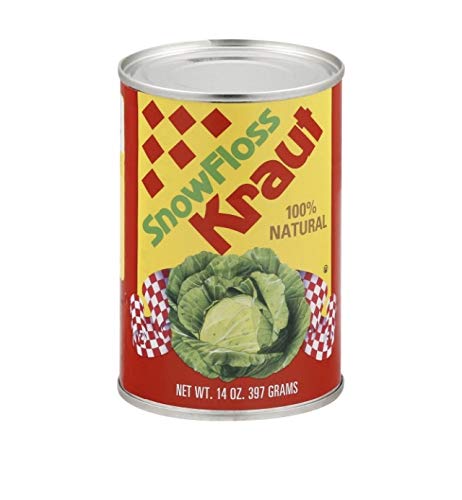 Snow Floss Kraut 100% Natural Sauerkraut 14 oz can (6-Pack)