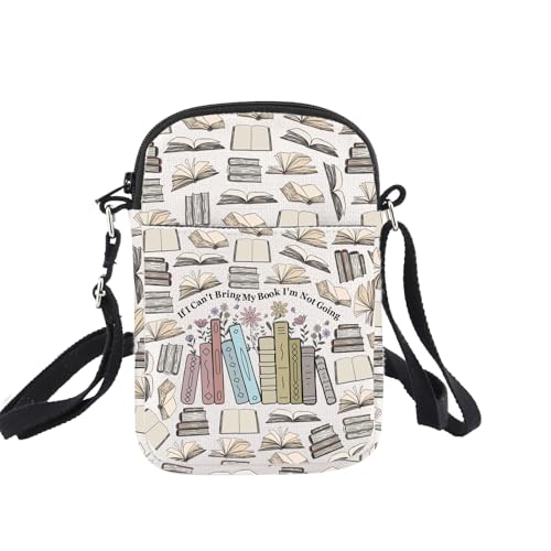 Book Lovers Crossbody Bag Bookworm Gifts If i Can't Bring My Book I'm Not Going Librarian Gift Bookish Gift For Reader Writer