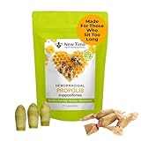 Organic Propolis Suppositories for Hemorrhoids & Prostatitis – 14 Count – Natural Relief for Pain, Swelling, Itching – for Men & Women, Fissures, Postpartum Use, Inflammation, Healing Support