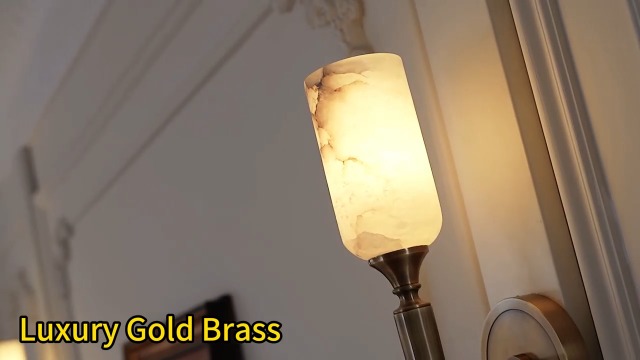 Image of Luxury Natural Spanish Alabaster Wall Sconce 22in